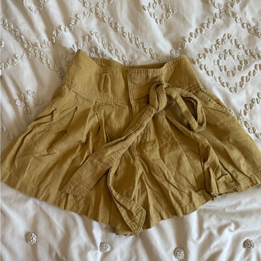 BP Beige Skirt with Gathered Waist